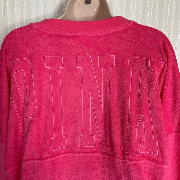 PINK Victoria's Secret Women's V-Neck Sweatshirt Size Medium Terry NWT - Picture 4 of 6